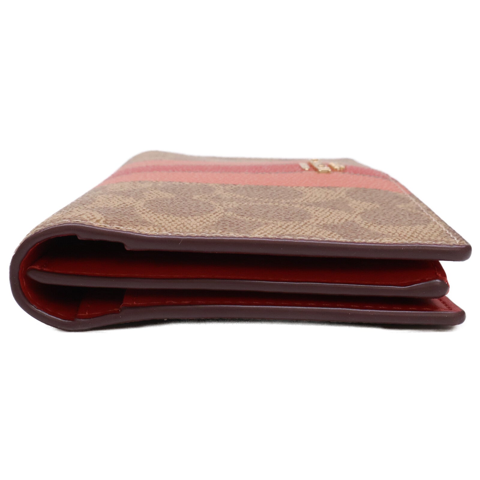 [Excellent Condition] CAP23 Slim Zip Wallet in Signature Canvas with Stripe - Bifold Wallet (with coin purse) for Women
