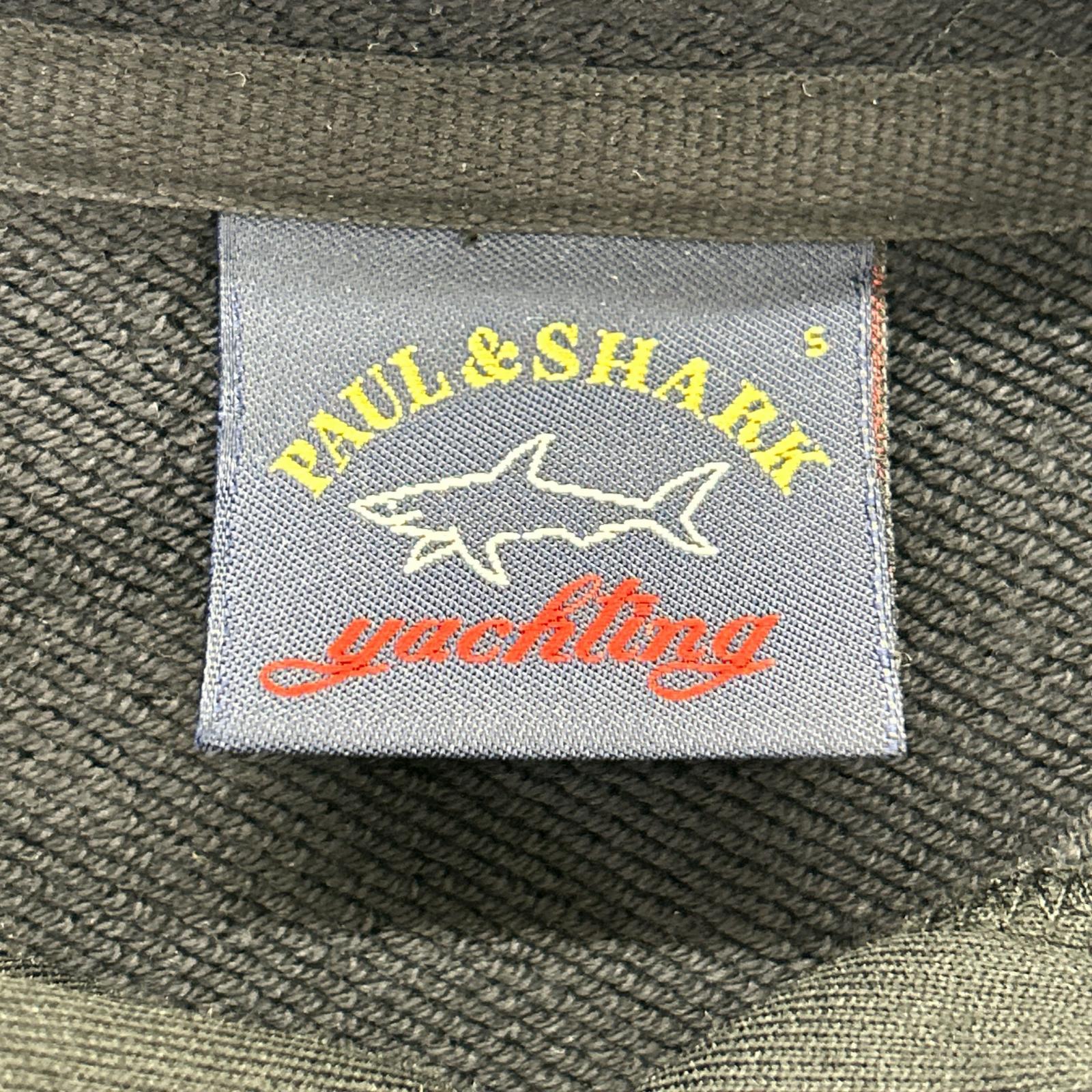 PAUL&SHARK ポールアンドシャーク ブラック コットンポリエステル ジャージ プルオーバー フーディー トップス