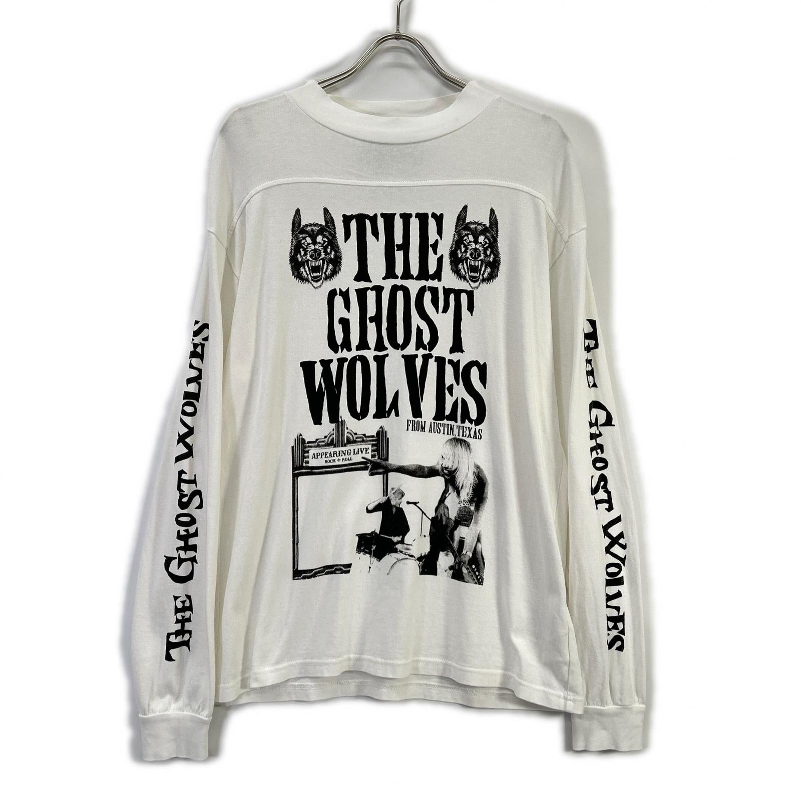 Thee Hysteric XXX ジィヒステリック トリプルエックス ホワイト モックネック THE GHOST WOLVES プリントロンT トップス