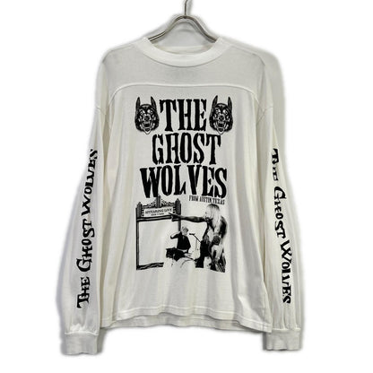 Thee Hysteric XXX ジィヒステリック トリプルエックス ホワイト モックネック THE GHOST WOLVES プリントロンT トップス