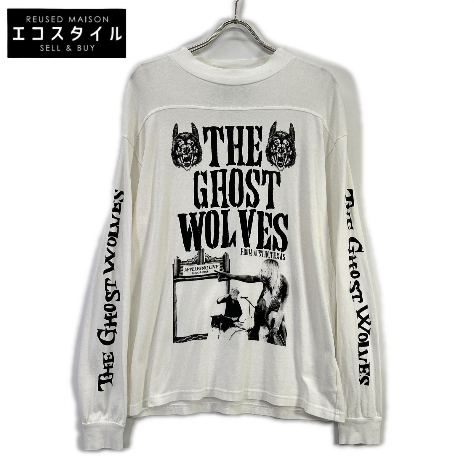 Thee Hysteric XXX ジィヒステリック トリプルエックス ホワイト モックネック THE GHOST WOLVES プリントロンT トップス