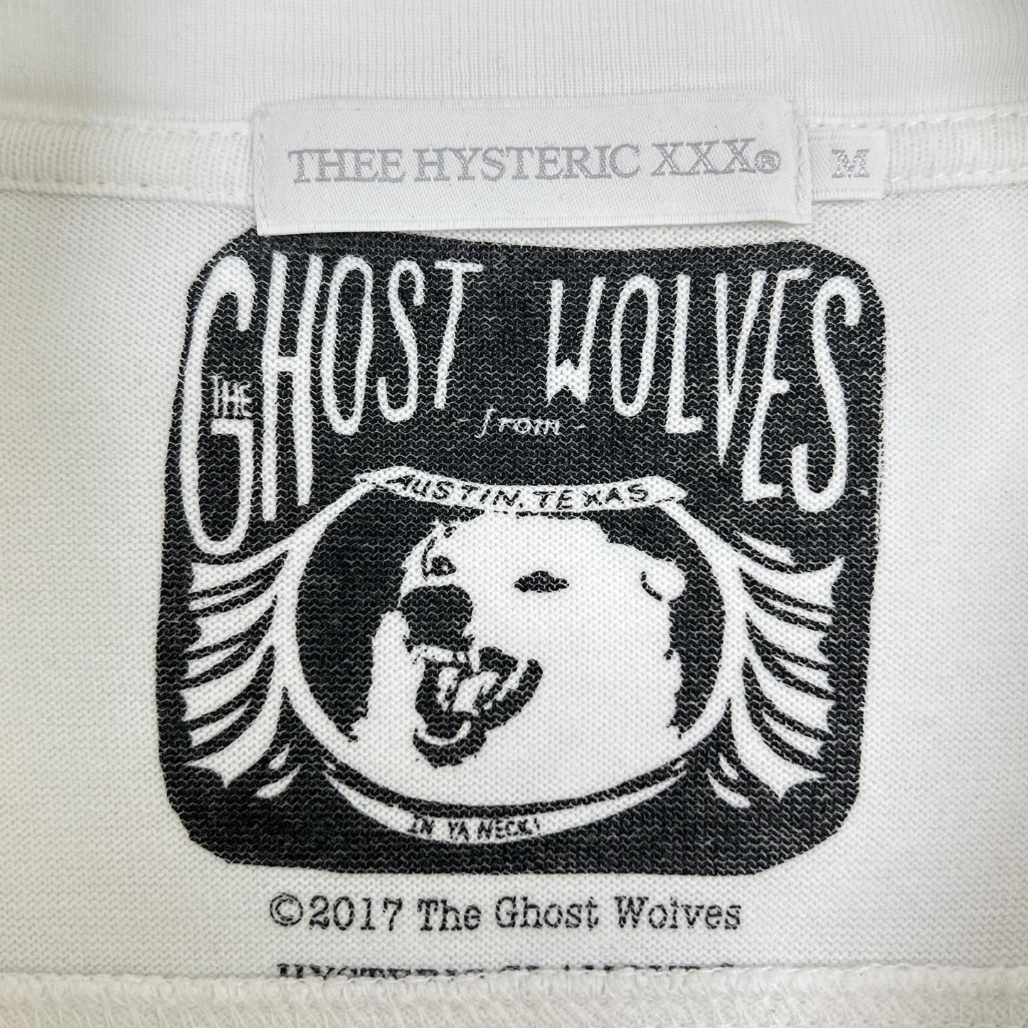 Thee Hysteric XXX ジィヒステリック トリプルエックス ホワイト モックネック THE GHOST WOLVES プリントロンT トップス