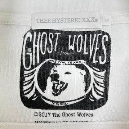 Thee Hysteric XXX ジィヒステリック トリプルエックス ホワイト モックネック THE GHOST WOLVES プリントロンT トップス