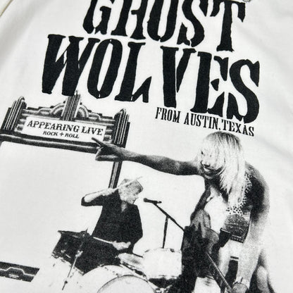 Thee Hysteric XXX ジィヒステリック トリプルエックス ホワイト モックネック THE GHOST WOLVES プリントロンT トップス