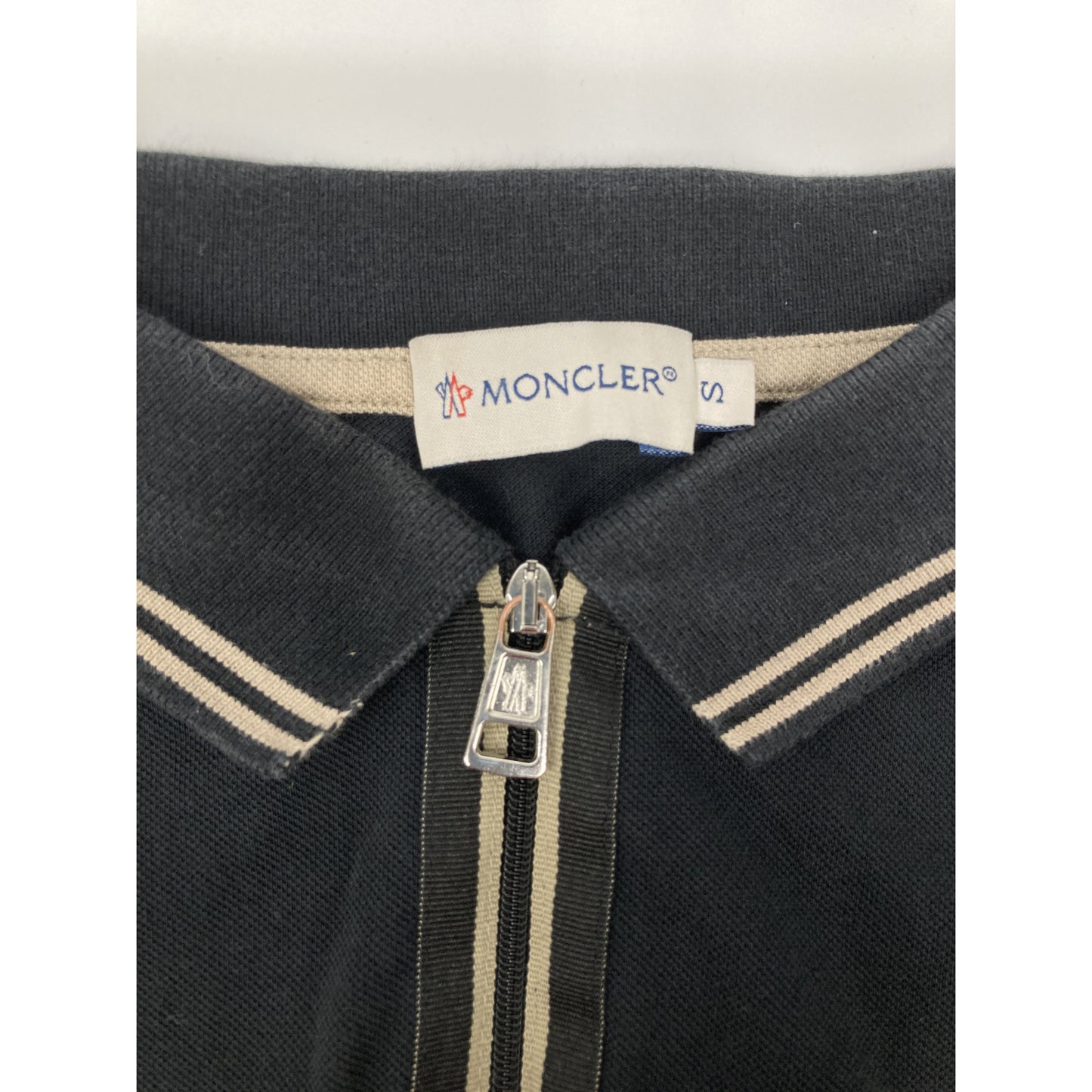 MONCLER Black Half-Zip Polo Shirt Top