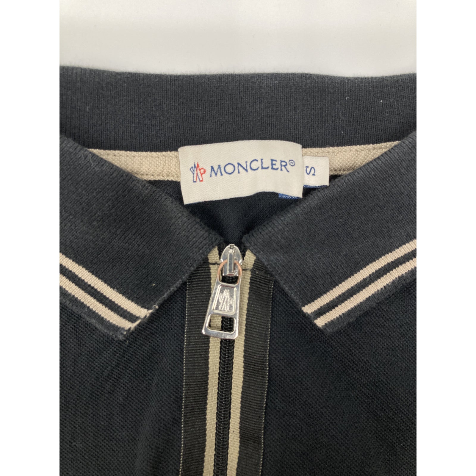 MONCLER Black Half-Zip Polo Shirt Top