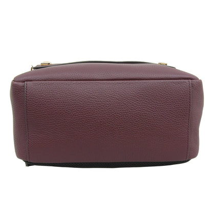 FURLA Furla Leather Backpack Daypack for Women Burgundy Backpack
