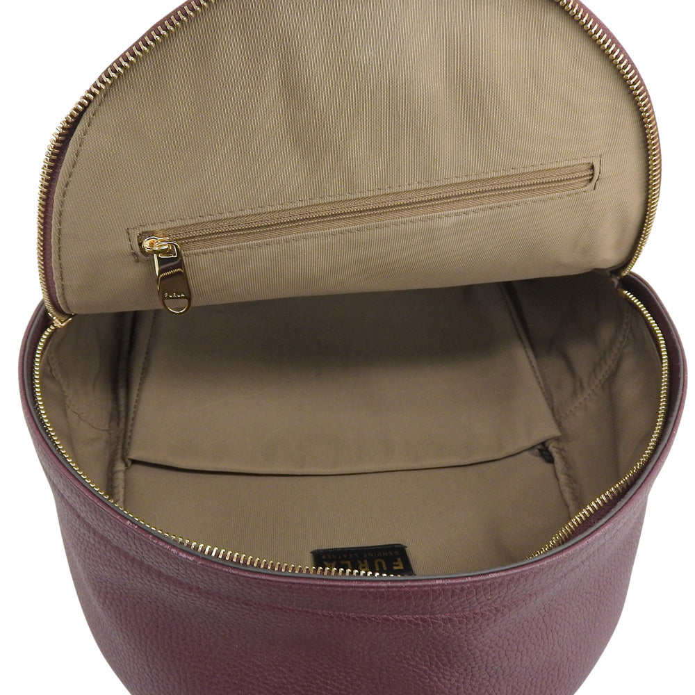 FURLA Furla Leather Backpack Daypack for Women Burgundy Backpack