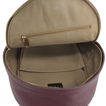 FURLA Furla Leather Backpack Daypack for Women Burgundy Backpack