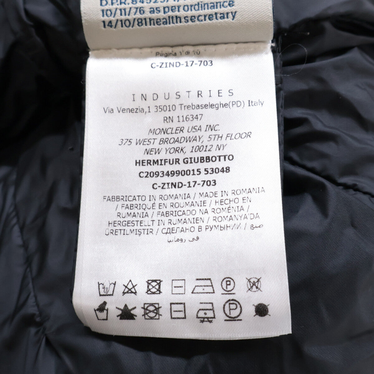 MONCLER Moncler 2017 HERMIFUR Hermifur down coat coat