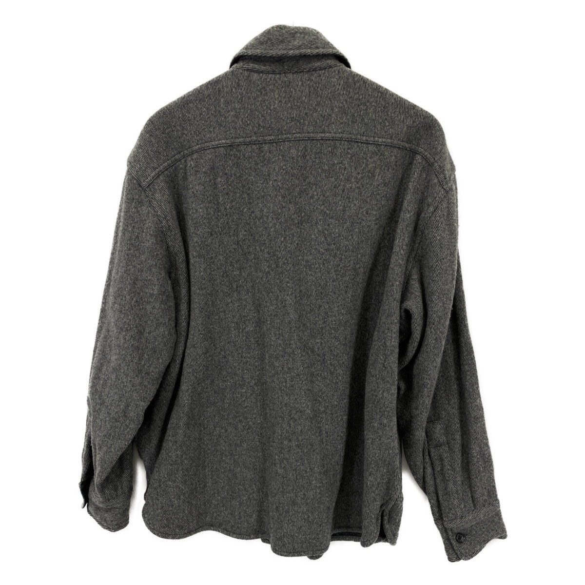 Gray Navy Tag Wool Long-Sleeve Shirt Top L Men's