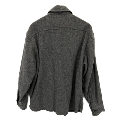 Gray Navy Tag Wool Long-Sleeve Shirt Top L Men's