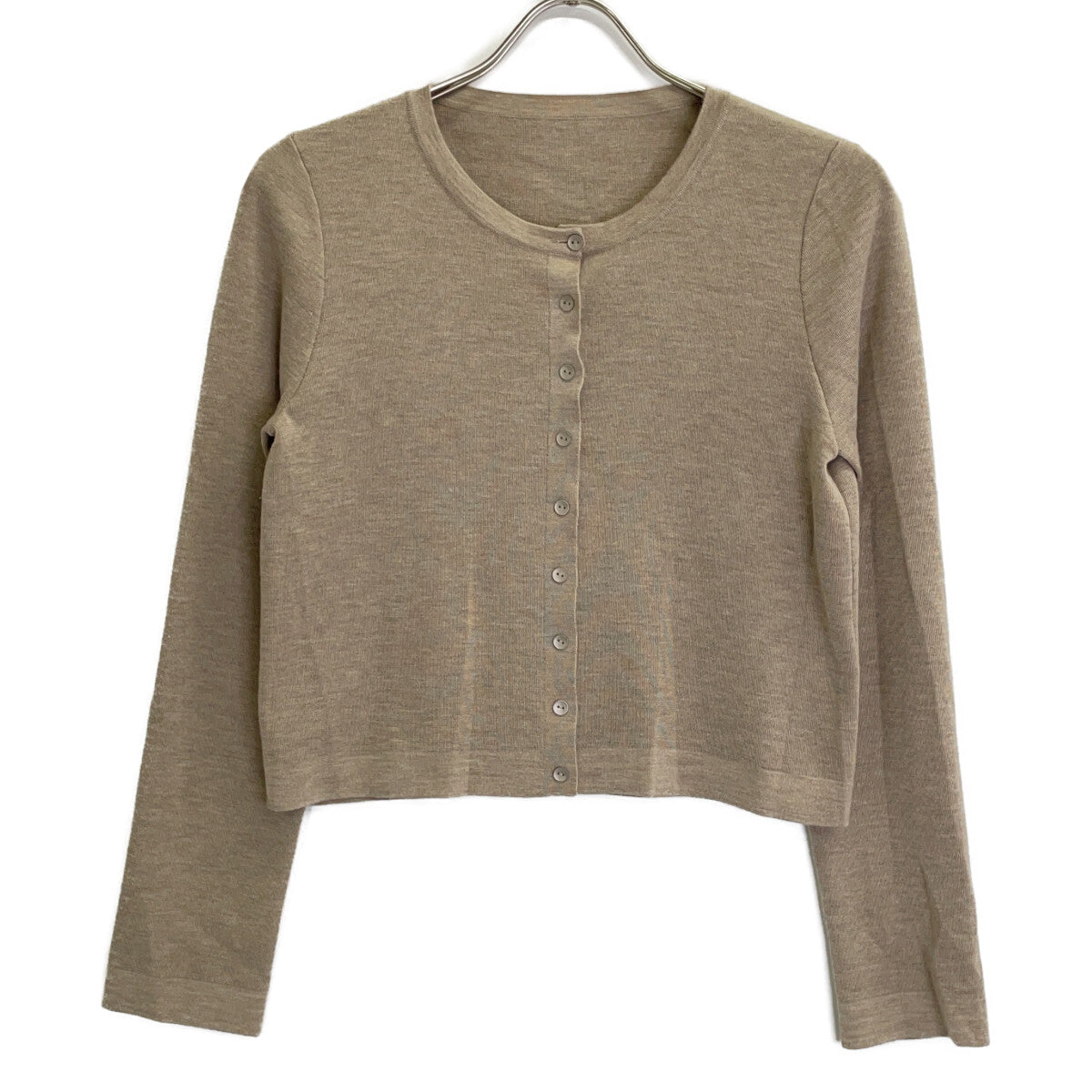 Brownish-beige cashmere x cotton cardigan top 40