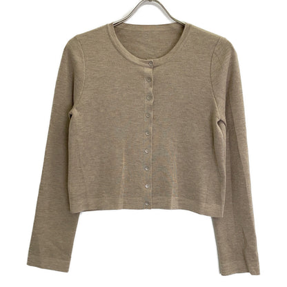 Brownish-beige cashmere x cotton cardigan top 40