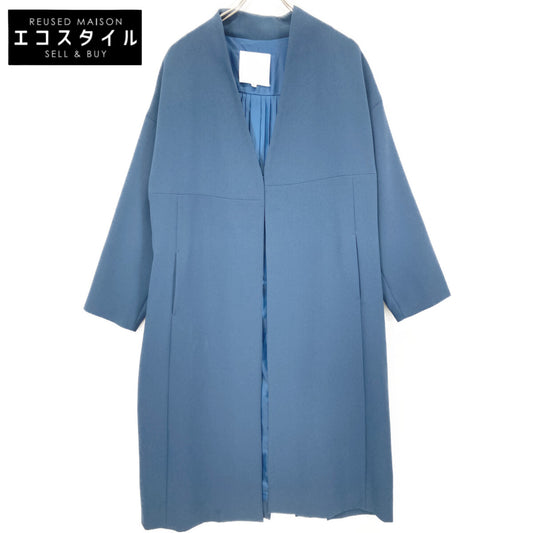 521850000501 Blue Back Pleated Coat Coat 1 Ladies