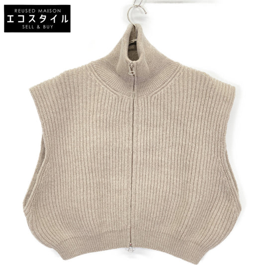 24WKN-517S 5G Zip Beige Wool Driver's Knit Vest M Women's
