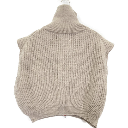 24WKN-517S 5G Zip Beige Wool Driver's Knit Vest M Women's