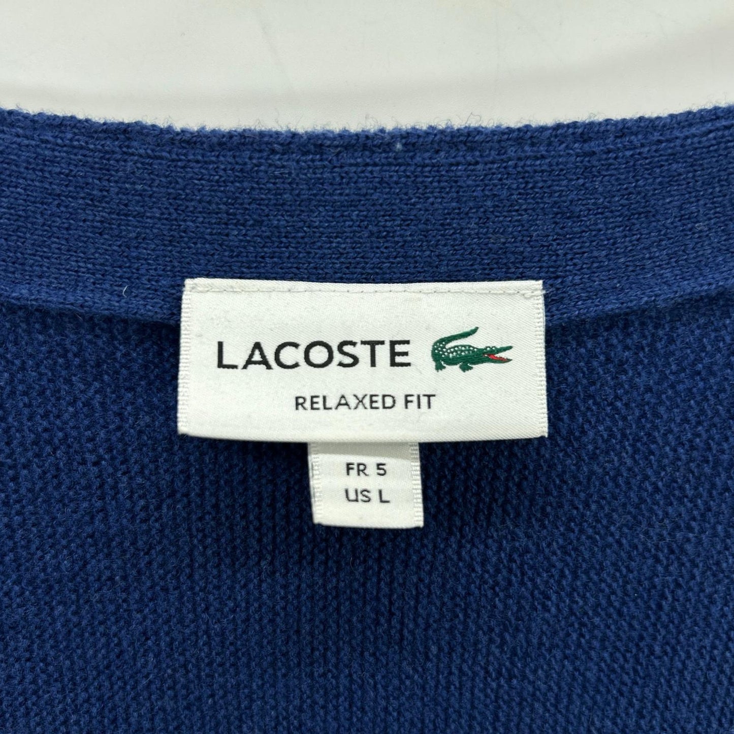 Lacoste ラコステ AH0397 ガーター編み Vネック カーディガン トップス