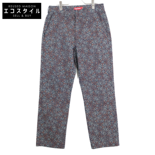 21FW Navy-based Floral Cards Work Pants Bottoms 30 Men's