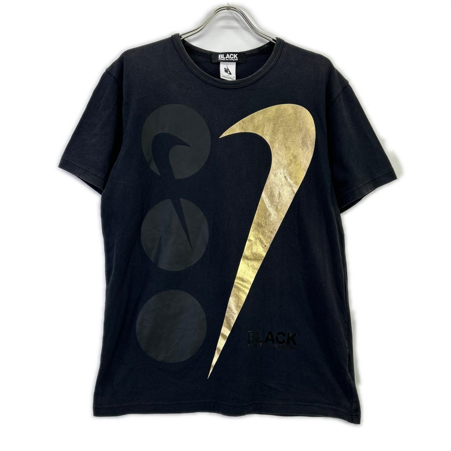 BLACKCOMMEdesGARCONS ブラックコムデギャルソン ×NIKE ナイキ ブラック スウォッシュロゴ カットソー トップス