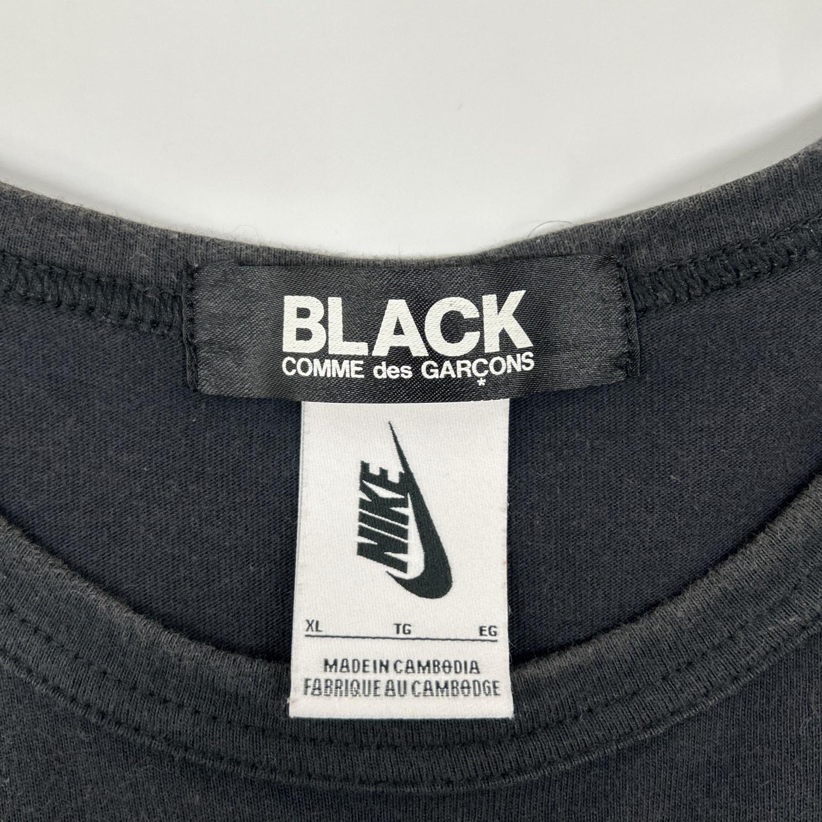 BLACKCOMMEdesGARCONS ブラックコムデギャルソン ×NIKE ナイキ ブラック スウォッシュロゴ カットソー トップス