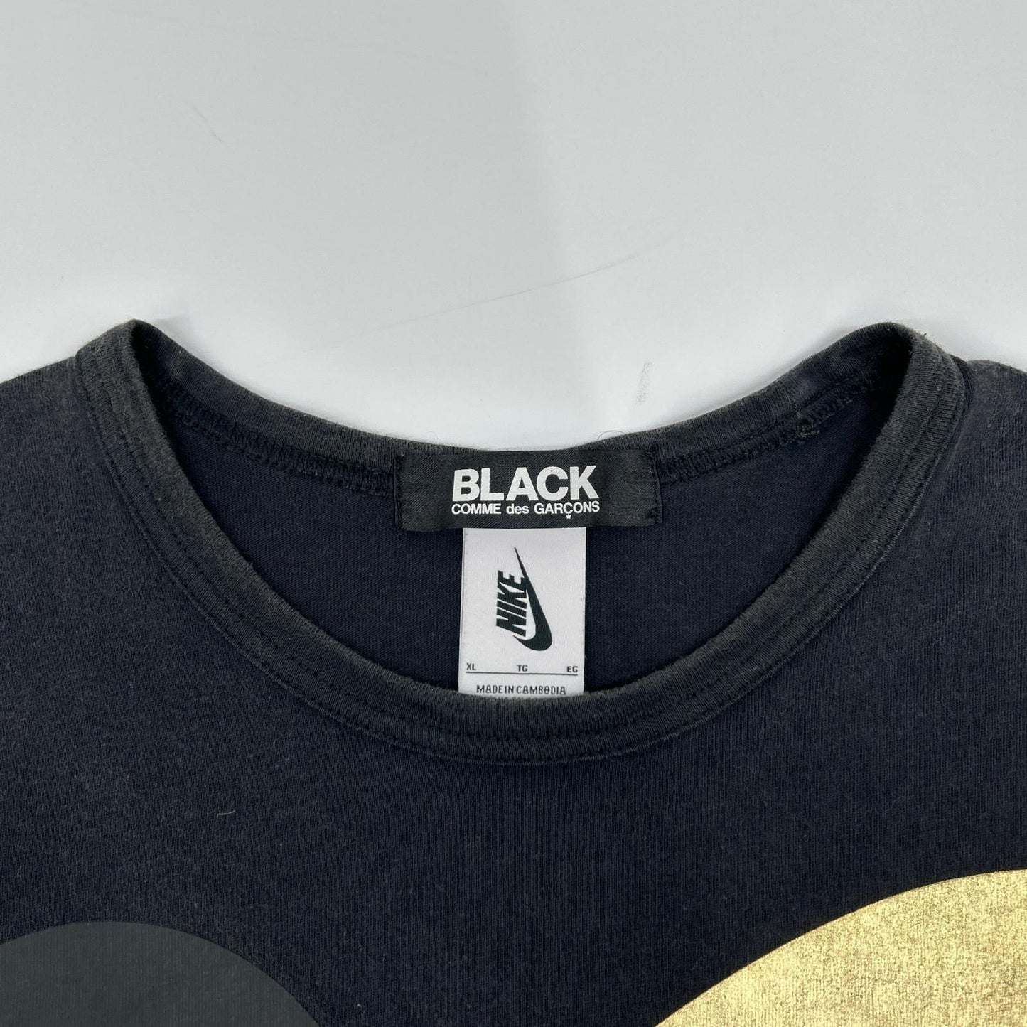 BLACKCOMMEdesGARCONS ブラックコムデギャルソン ×NIKE ナイキ ブラック スウォッシュロゴ カットソー トップス