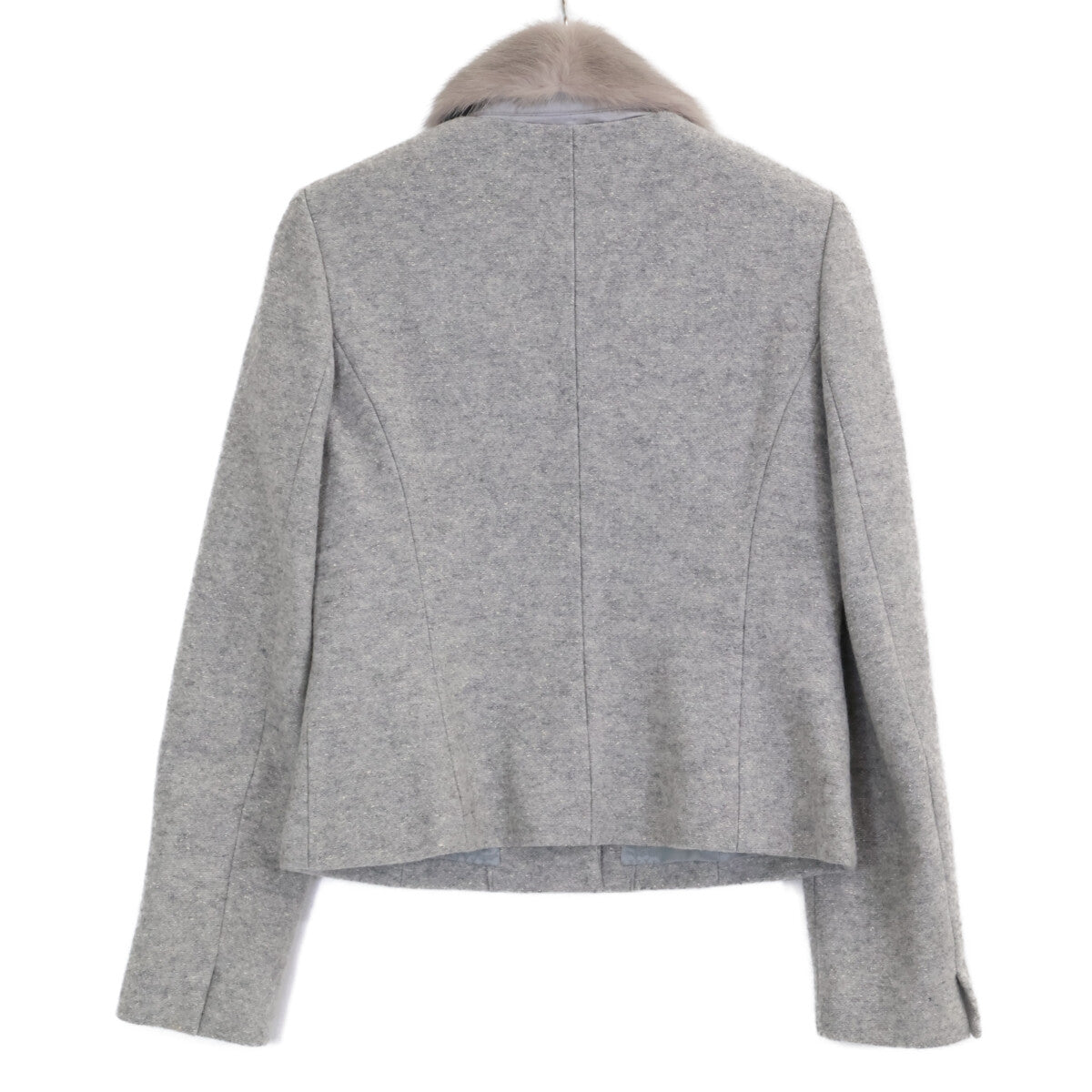 Gray Wool Mink Fur Bijou Jacket Jacket 38 Ladies