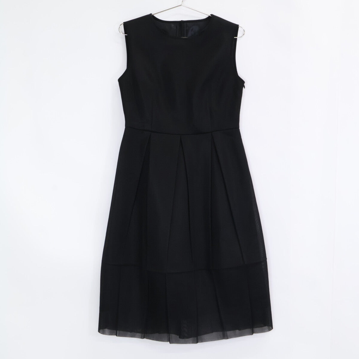 ANAYI 25' Black Double Russell Pleated Dress