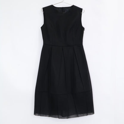 ANAYI 25' Black Double Russell Pleated Dress