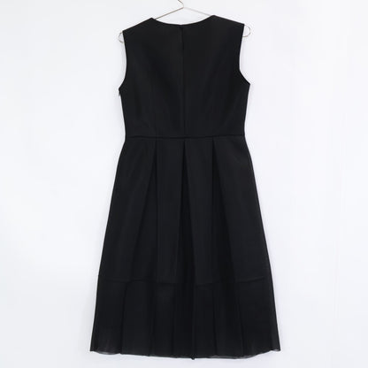 ANAYI 25' Black Double Russell Pleated Dress