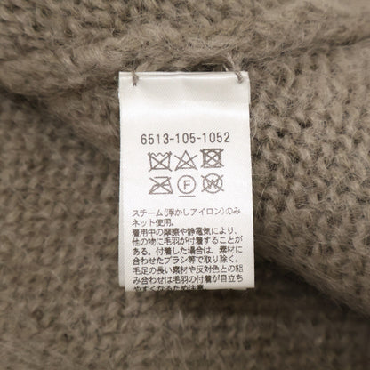 棕色 22AW 3G马海毛 羊毛 平纹针织 圆领 针织上衣 女士