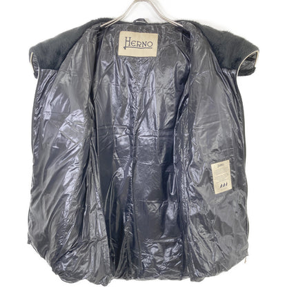 PI1132D Black Eco-Fur Nylon Down Jacket Women's 42