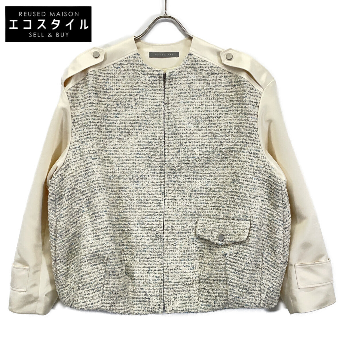 theory luxe セオリーリュクス 25年 アイボリー Jewel Tweed Jira Jacket ジャケット