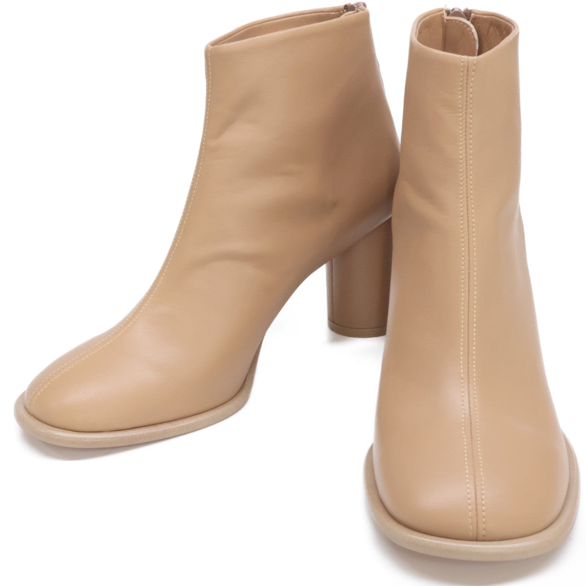 【新品】23WSHO-119 EDGE ROUND TOE SHORT BOOTS 皮革短靴/ 鞋履 37.5 女士