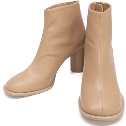 【新品】23WSHO-119 EDGE ROUND TOE SHORT BOOTS 皮革短靴/ 鞋履 37.5 女士