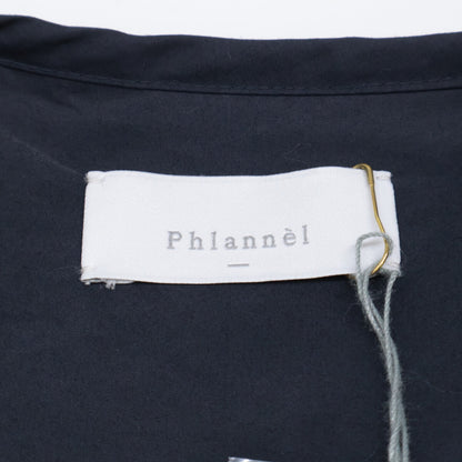Phlannel 法兰绒 海军蓝 棉质褶饰喇叭形连衣裙 连衣裙