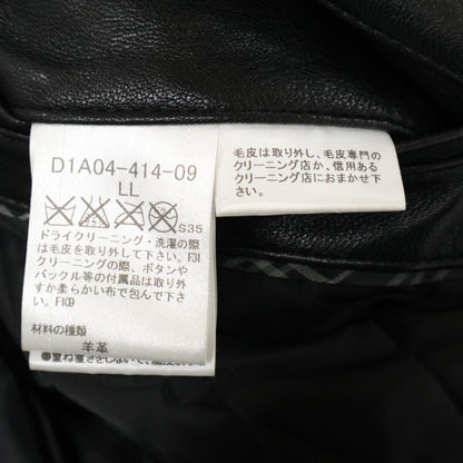 Burberry Black Label バーバリーブラックレーベル ブラック ラビットファー付き ラムレザー シングルトレンチコート コート