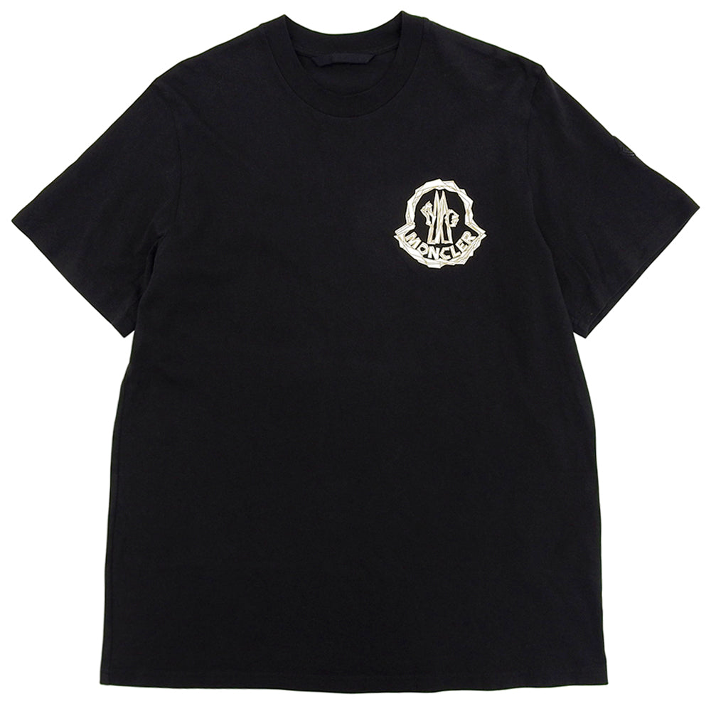 MONCLER 蒙口 棉质 胸部Logo T恤 上衣 男士 黑色 XL 24年款 春夏 上衣