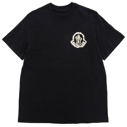 MONCLER 蒙口 棉质 胸部Logo T恤 上衣 男士 黑色 XL 24年款 春夏 上衣