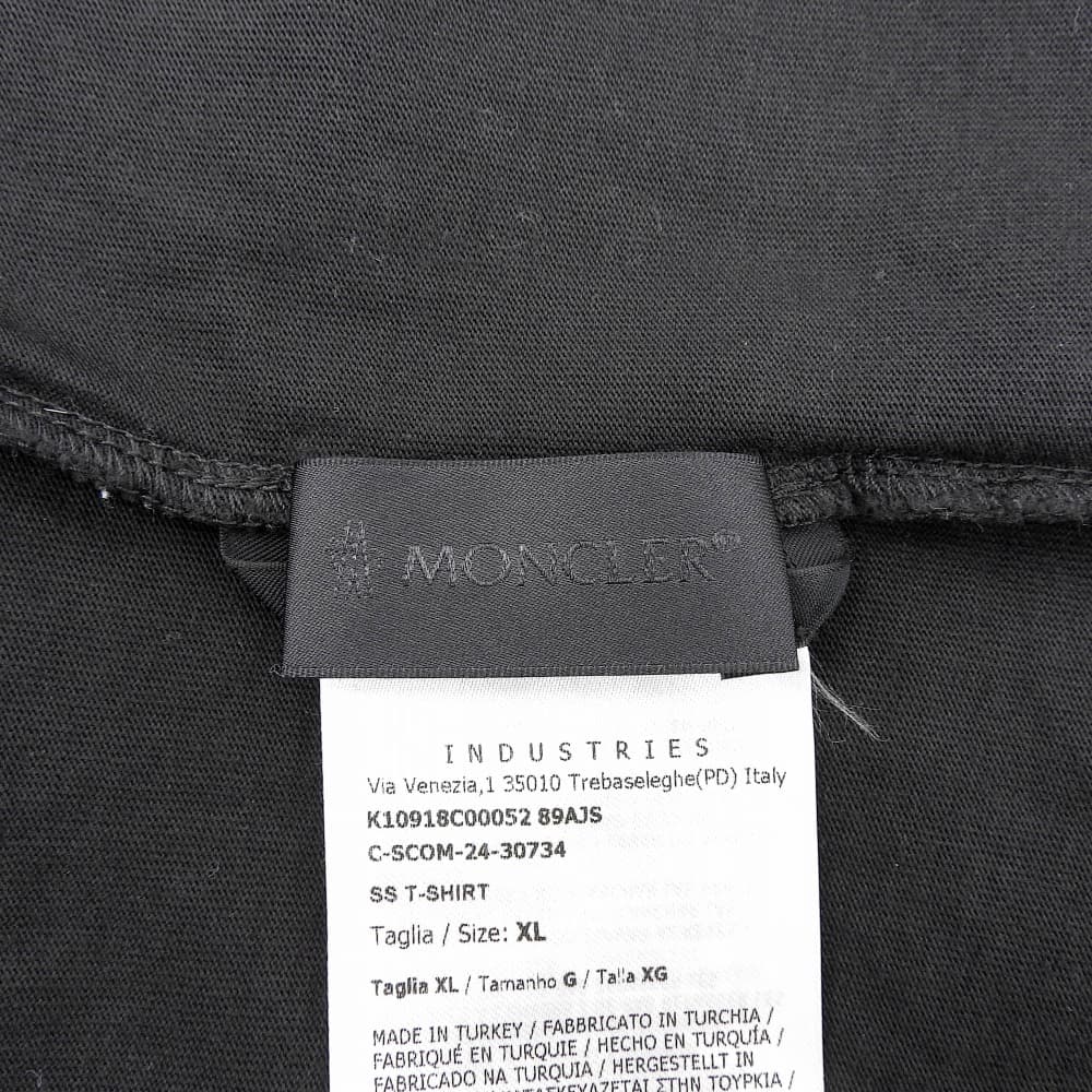 MONCLER 蒙口 棉质 胸部Logo T恤 上衣 男士 黑色 XL 24年款 春夏 上衣