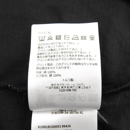MONCLER 蒙口 棉质 胸部Logo T恤 上衣 男士 黑色 XL 24年款 春夏 上衣