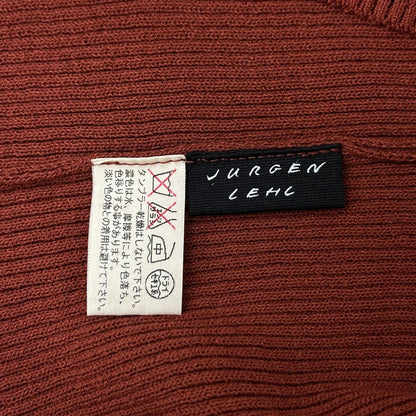 JURGEN LEHL ヨーガンレール ブラウン コットン ハイネック 半袖ニット トップス