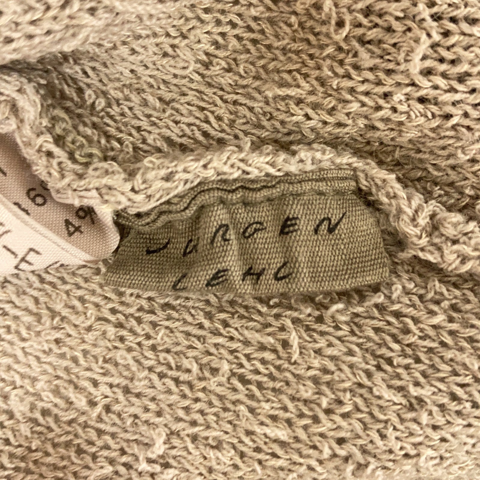 JURGEN LEHL Beige Wool x Rayon Mock Neck Knit Top