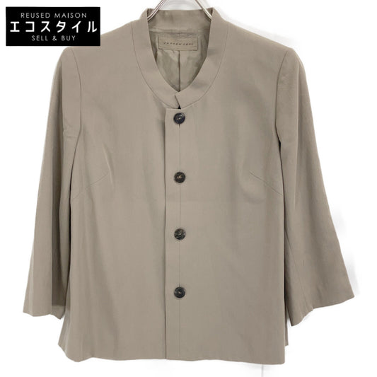 JURGEN LEHL JURGEN LEHL brown collarless cotton shirt jacket jacket