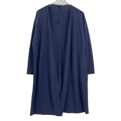 Navy Silk and Wool Long Cardigan Top for Women