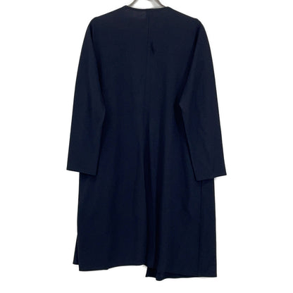 Navy Silk and Wool Long Cardigan Top for Women