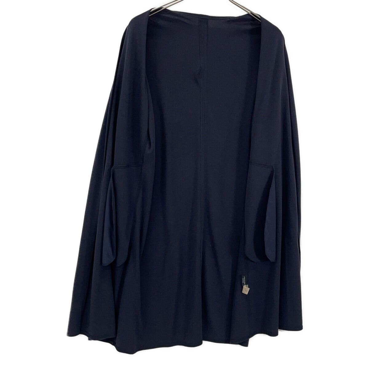 Navy Silk and Wool Long Cardigan Top for Women