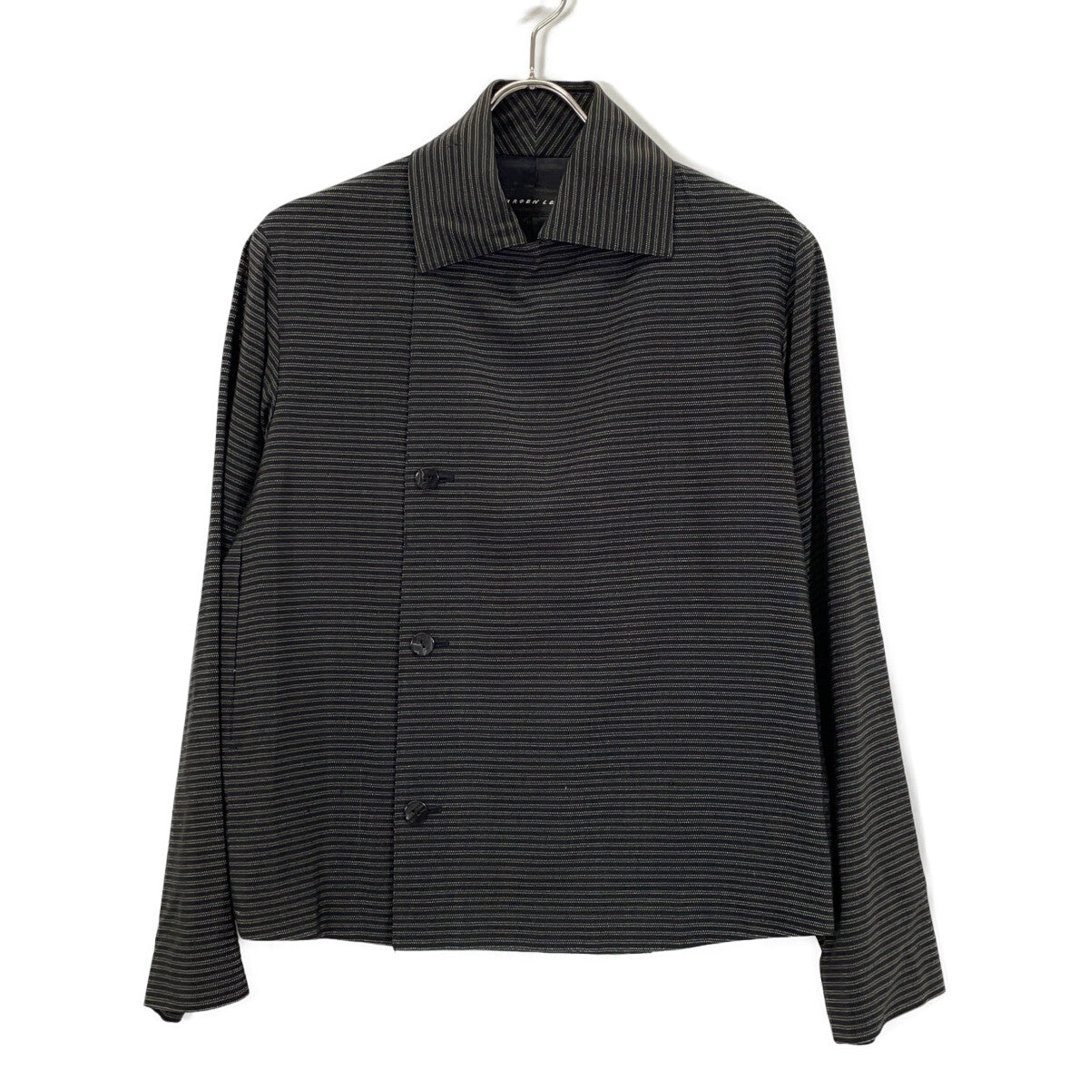JURGEN LEHL Black Silk x Cotton Border Shirt Jacket