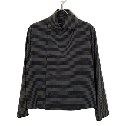 JURGEN LEHL Black Silk x Cotton Border Shirt Jacket