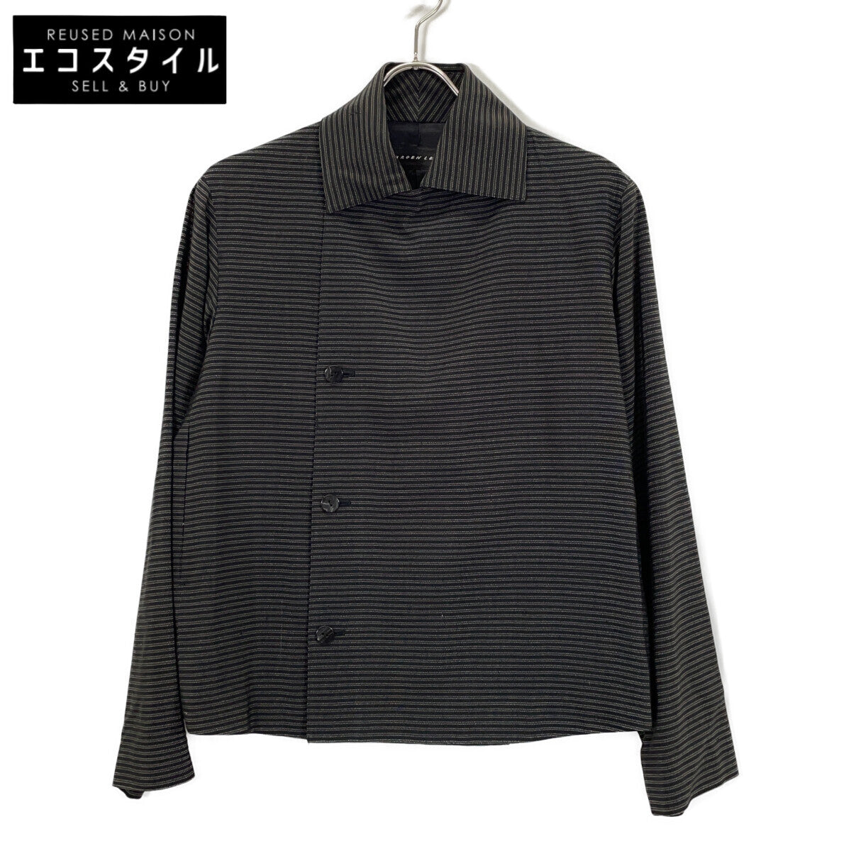 JURGEN LEHL Black Silk x Cotton Border Shirt Jacket